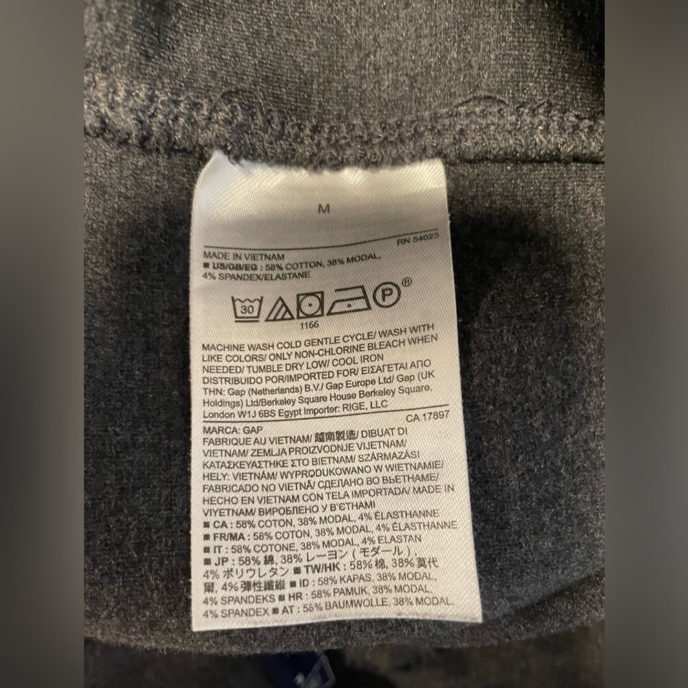 Gap Thick Gray Stretch Pull On Legging Pants With Ankle Zip Detail Size Medium - Picture 6 of 10